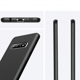 husa Samsung s10 plus negru silicon si catifea