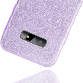 Husa Samsung Galaxy S10 ultra slim din silicon, cu 3 straturi protective, Fashion, cu sclipici Glitter, Mov - Img 3