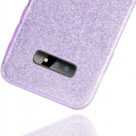 Husa Samsung Galaxy S10 ultra slim din silicon, cu 3 straturi protective, Fashion, cu sclipici Glitter, Mov - Img 3