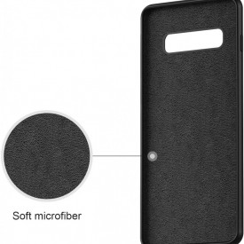 Husa Samsung Galaxy S10, ultra slim silicon si microfibra, Negru - Img 4