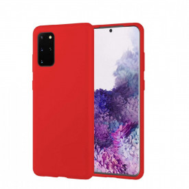 Husa Samsung Galaxy S20 Plus, ultra slim silicon si microfibra, Rosu