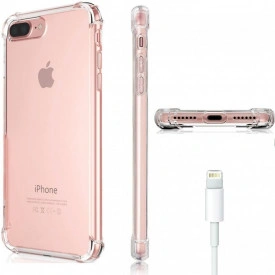 Husa slim transparenta Apple iPhone 7 Plus / 8 Plus antisoc, colturi intarite, silicon antialunecare - Img 5