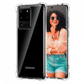 Husa slim transparenta compatibila cu Samsung Galaxy S20 Ultra, antisoc, colturi intarite, silicon antialunecare