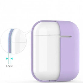 Husa suport cutiuta casti compatibila cu Airpods Apple Iphone, silicon Mov, 2 piese - Img 3