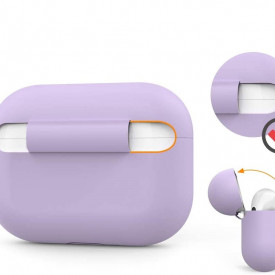 husa casti airpods pro  2 silicon 2 piese mov planetphone 