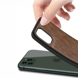 Husa X-Level iPhone 11 Pro Max din silicon si piele ecologica Luxury Leather, Maro - Img 4