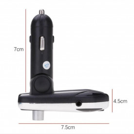 Modulator auto FM, car kit bluetooth, transmitator FM, Transmitator Bluetooth wireless, adaptor FM, modulator muzica Handsfree Mp3 Player, audio USB, design elegant, Argintiu - Img 6