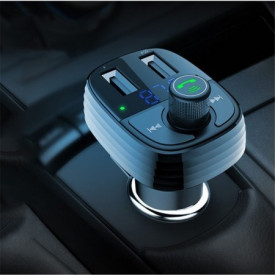 Modulator Auto FM car kit, Incarcator Auto fast Kaku®, Handsfree, Mp3 Player, display LCD, Premium, Negru - Img 5