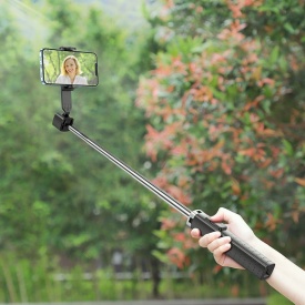 Suport Stand Hoco (K18), tip Selfie Stick & Trepied 2 in 1, Telescopic, Inox, cu Telecomanda BT, BLACK - Img 6
