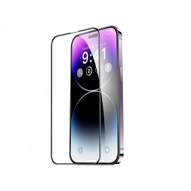 Folie protectie din sticla iPhone 14 Pro Max, full cover, case friendly, full glue, rezistenta la socuri