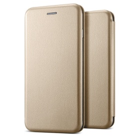 Husa compatibila cu Xiaomi Redmi 13C din piele ecologica, flip cover tip carte cu suport carduri, stand pentru video, Auriu - Img 3