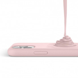 Husa iPhone 11 Pro Max, ultra slim silicon si microfibra, Roz - Img 4