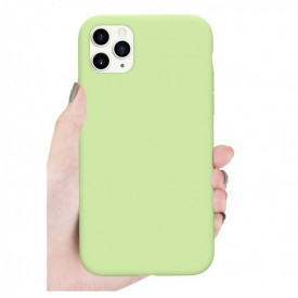 Husa iPhone 11 Pro Max, ultra slim, silicon Verde, cu interior de catifea - Img 2