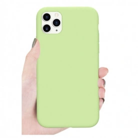 Husa iPhone 11 Pro Max, ultra slim, silicon Verde, cu interior de catifea - Img 2
