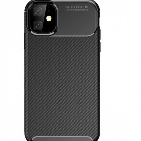 Husa iPhone 11 stil carbon, ultra slim, Negru, fashion look - Img 5