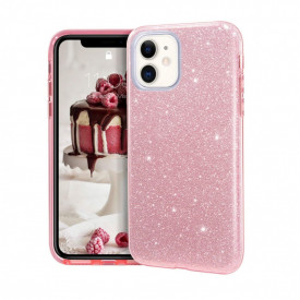 Husa iPhone 11 ultra slim din silicon, Fashion, cu sclipici Glitter, Roz