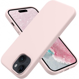 husa iphone 13 roz palsilicon si catifea planetphone