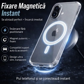 Husa iPhone 17 Transparenta MagSafe Silicon Ultra Slim Protectie Camera - Img 2