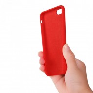 Husa iPhone 8 silicon+microfibra Rosu - Img 2