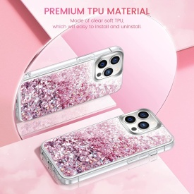 husa apa sclipici iphone 12 pro max roz planetphone