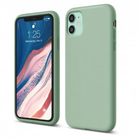 Husa protectie iPhone 11, ultra slim, silicon Verde, interior din microfibra, protectie camera, protectie ecran