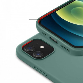 husa iphone 12 verde silicon catifea planetphone