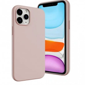 Husa protectie iPhone 12 Pro Max, ultra slim, silicon Dusty Roz, interior din microfibra
