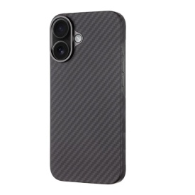 husa iphone 16 din kevlar ultra slim, carbon, negru