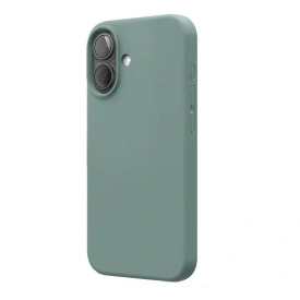 Husa protectie iPhone 17, slim, silicon Verde inchis cu interior din microfibra, protectie camera, protectie ecran
