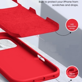 husa rosie iphone 16 pro max silicon si catifea planetphone