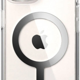 husa iphone 13 magsafe transparenta margini argintiu planetphone