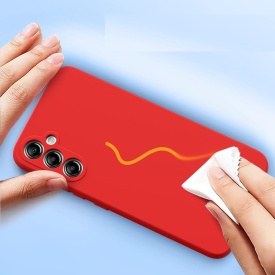 husa SAMSUNG A15 rosu silicon si catifea planetphone