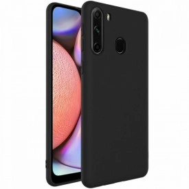 Husa Samsung Galaxy A21, ultra slim silicon si microfibra, Negru