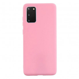 Husa Samsung Galaxy A41, ultra slim silicon si microfibra, Roz