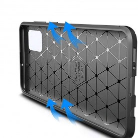 Husa Samsung Galaxy A51, stil carbon, ultra slim, Negru, fashion look - Img 4