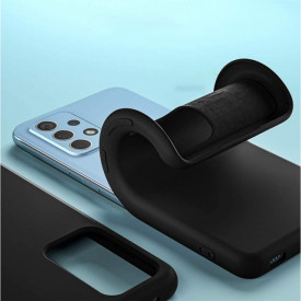 husa silicon si catifea tip alcantara negru samsung a52, a52 5g planetphone 1
