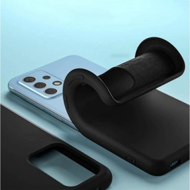 husa silicon si catifea tip alcantara negru samsung a52, a52 5g planetphone 1