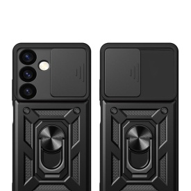 Husă Samsung Galaxy A55 Armor antisoc Rosie – protecție maximă, inel suport, colțuri întărite - Img 3