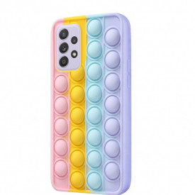 Husa Samsung Galaxy A72, husa POP IT, Push Pop Bubble Fidget, Antisoc, antistres, din silicon, Mov/Roz/Galben/Albastru