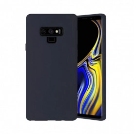 Husa Samsung Galaxy Note 9, ultra slim, silicon Bleumarin, cu interior de catifea, protectie camera