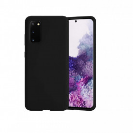 Husa Samsung Galaxy S20, ultra slim silicon si microfibra, Negru