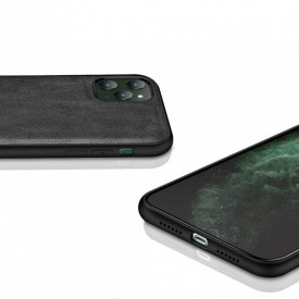 Husa X-Level iPhone 11 Pro Max din silicon si piele ecologica Luxury Leather, Negru - Img 2