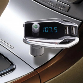 Modulator auto FM, car kit bluetooth, transmitator FM, Transmitator Bluetooth wireless, adaptor FM, modulator muzica Handsfree Mp3 Player, audio USB, design elegant, Argintiu - Img 7