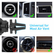 Suport auto cu magnet pentru telefon sau tableta, 360 de grade, montaj pe grilele de ventilatie a masinii, universal, negru cu albastru - Img 6
