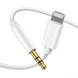 cablu auxiliar iphone cu jack 3.5 mm planetphone alb