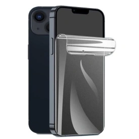 Folie de protectie ecran Mata din silicon compatibila cu iPhone 14 Plus, Anti Amprente, Perfect fit, TPU, acopera tot ecranul, transparenta