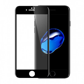 Folie protectie din sticla iPhone 7 / iPhone 8, Premium Quality, full cover, full glue, lipici pe tot ecranul, negru