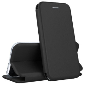 Husa compatibila cu Xiaomi Redmi 13C din piele ecologica, flip cover tip carte cu suport carduri, stand pentru video, Negru