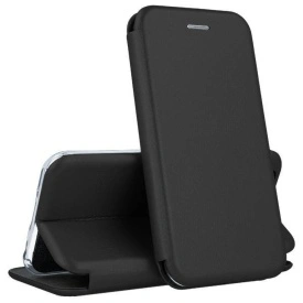 Husa compatibila cu Xiaomi Redmi 13C din piele ecologica, flip cover tip carte cu suport carduri, stand pentru video, Negru
