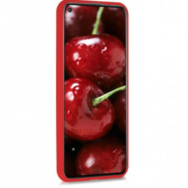 Husa Huawei Nova 5T, ultra slim, silicon Rosu, cu interior de catifea, protectie camera - Img 3